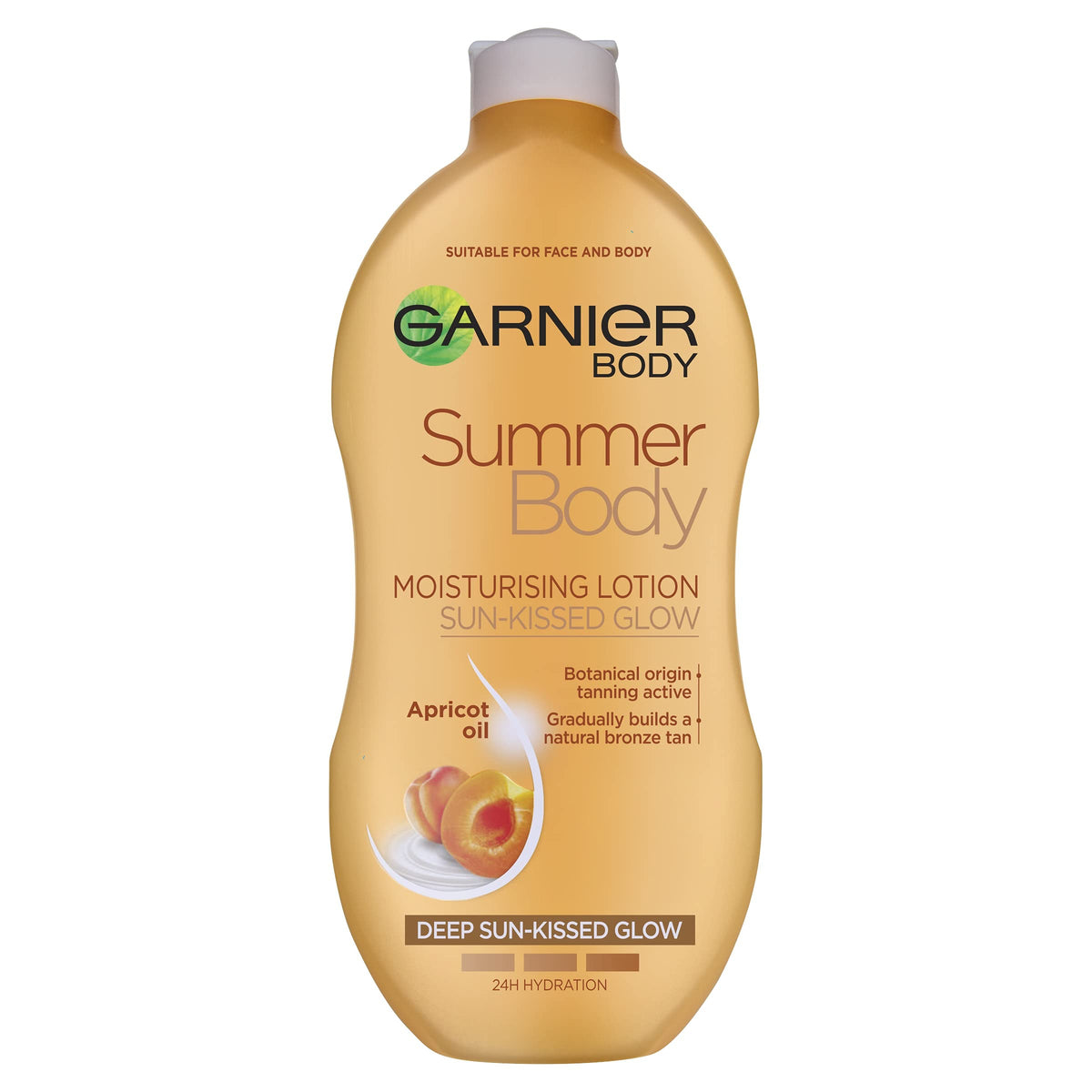 Garnier Summer Body Gradual Tanning Moisturizer, For a radiant glow, Suitable for face and body, 24-hour hydration and an even, natural tan, Fast absorption, Vegan formula, Deep, 250 ml
