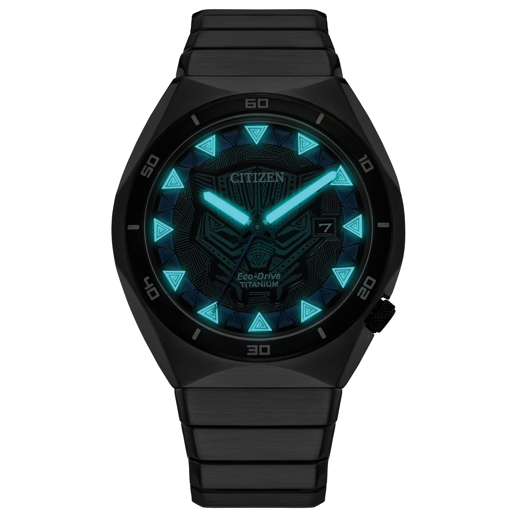 Citizen Men's Eco-Drive Marvel Black Panther Watch in Super Titanium, Black Panther Art Multi-Color Dial (Model: AW1668-50W)