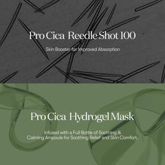 VT COSMETICS Pro Cica Reedle Shot 100 2-Step Hydrogel Mask(34.5gx4ea) | Intensive Calming, Exosome Centella Asiatica, Blemish Relief, Overnight Melting Mask, Korean Facial Mask