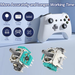 STAYOUNG 4PCS Joystick Thumbstick Replacement Part - Analog 3D Replacement Compatible with Xbox One Controller Compatible, Joystick Analog Thumbstick Repair Kit with Tools