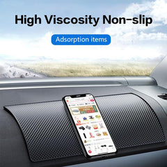 ECVV Anti-Slip Car Dash Sticky Pad Car Dashboard Mat 27 * 15 cm Sticky Gripping Pad Removable and Traceless Mounting Pad for Cell Phone, Sunglasses, Keys, Coins