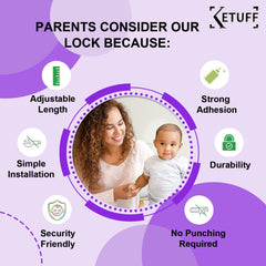 Child Safety locks (6-Pack), Baby Safety Lock, Baby Proofing set, Strong & Adjustable Size/Flexible, Child Proofing Kit, Cabinet locks, Drawers, Toilet Seat, Fridge, Oven, With 6 Extra 3M adhesives