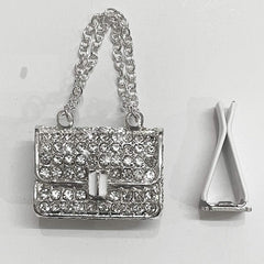 Automotive Interior Crystal High Heel Shoe & Magic Bag Car Air Vent Clip Charm Bling sparkly bedazzled rhinestone Car Bling Accessories，Car Interior Decoration Charm，Rhinestone cute Car Decor girls