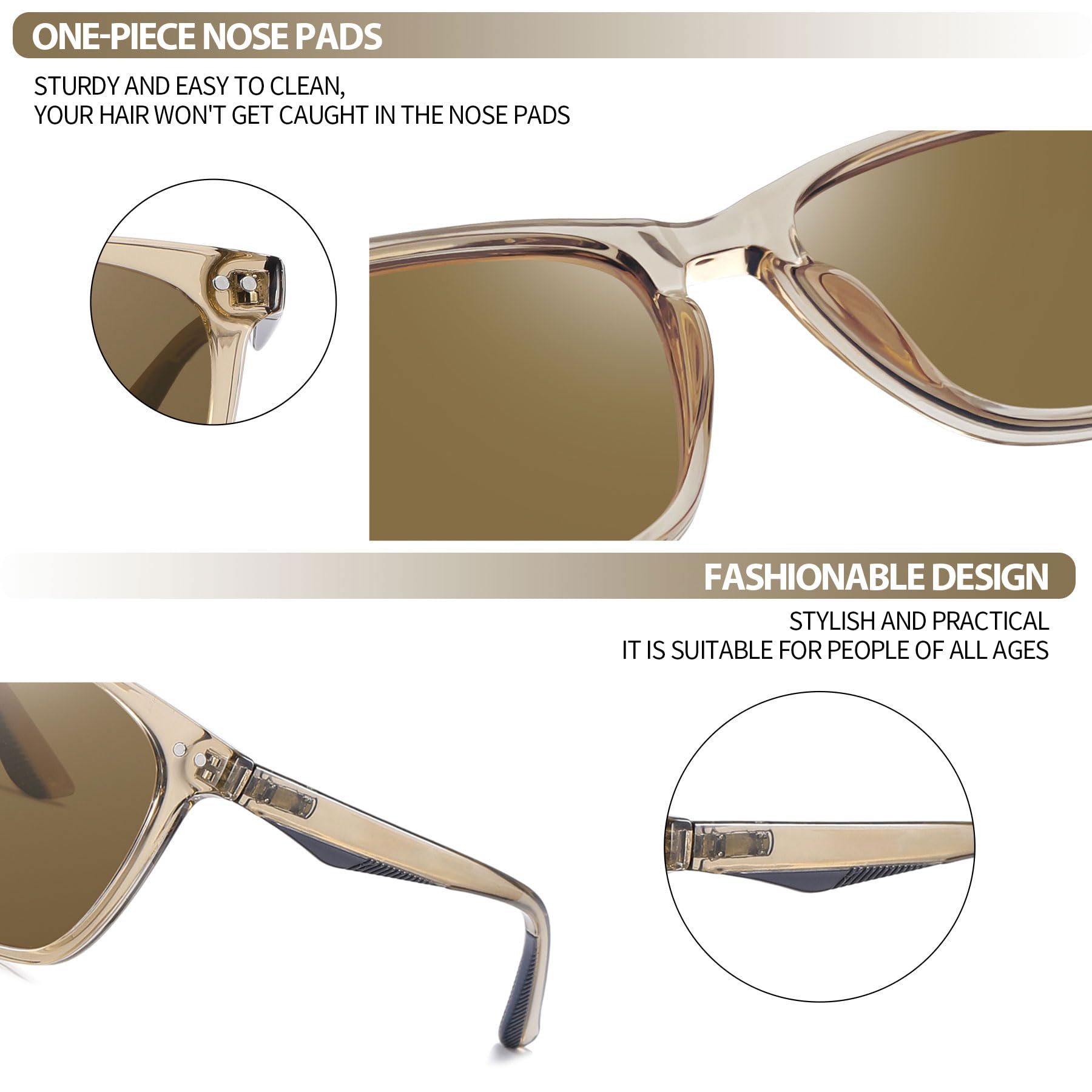 Joopin Polarized Sunglasses for Women UV Protection Classic Square Vintage Shades of Men Driving Fishing Traveling Lightweight Glasses