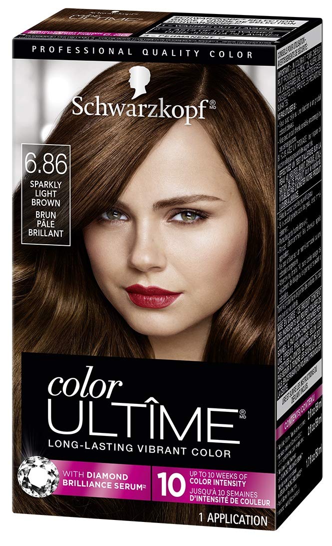 Schwarzkopf Color Ultime Metallic Permanent Hair Dye Cream, 6.86 Light Brilliant Brown