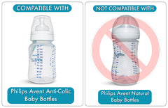 BelBeyo Sippy Cup Conversion Kit for Philips Avent Anti-Colic Baby Bottles | 2-Count | with Soft Silicone Spout , Weighted Any Angle Straw Ball, Bottle Handles and Straw Cleaning Brush (Sippy Kit)