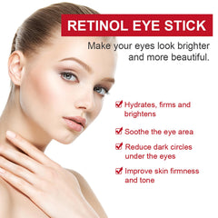 KASTWAVE 2Pcs Retinol Eye Stick, Retinol Eye Cream for Dark Circles Puffiness Under Eye Bags Fine Lines Wrinkles