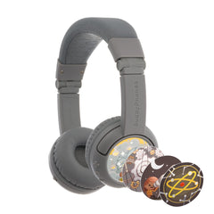 BuddyPhones Play Plus Wireless Bluetooth Headphones by Onanoff for Kids with 20 Hours of Battery Life and 3 Volume Settings, Matte Grey, Bt-Bp-Playp-Grey, Standard