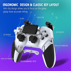 NALACAL Wireless Pro Controller Compatible with PS4 /PS4 Pro/PS4 Slim Console, Gaming Remote with Built-in 800mAh Rechargeable Battery, Precise Joystick, Audio, Turbo, Advanced Buttons Programming