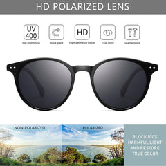 SUNGAIT Women's Classic Vintage Round Polarized Sunglasses Retro Style UV400 SGT166