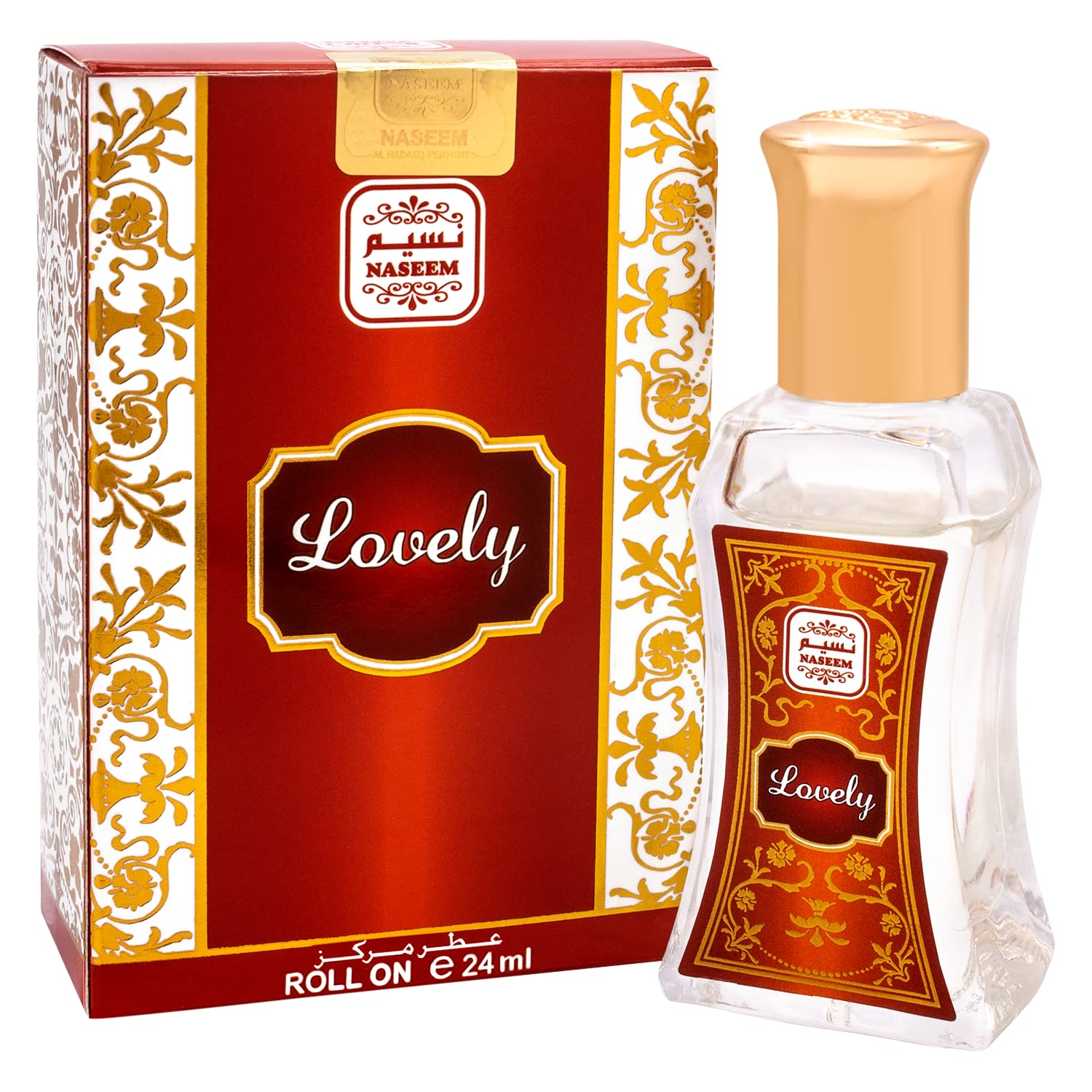 LOVELY Perfume Oil Rollerball Non Alcoholic Fragrance Oil Fruity Sandalwood Musk Perfumes for Women by Naseem Perfume 24 mL / 0.81 fl. oz. (Pack of 1) - Long Lasting Women's Fragrances.