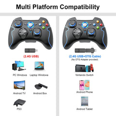 Azonee Wireless Game Controller, 2.4G Wireless Gamepad Joystick PC, Dual Vibration, Support PC (Windows XP/7/8/8.1/10) and PS3, Android, Vista, TV Box/Android Phones, Tablets
