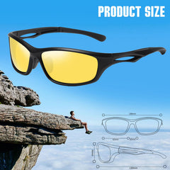 Joopin Polarized Sports Sunglasses for Men Women Driving Cycling Running Fishing Glasses UV400 Protection Wrap Around Shades Lenses
