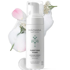 MÁDARA Organic Skincare | Purifying Foam – 5oz, Moisturising formula with Northern Yarrow extract, Gentle foaming cleanser, Removes makeup and impurities, COSMOS Organic certified