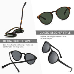 SUNGAIT Women's Classic Vintage Round Polarized Sunglasses Retro Style UV400 SGT166