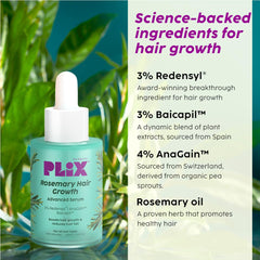 PLIX - THE PLANT FIX Rosemary Hair Growth Serum with 3% Redensyl, 4% AnaGain, 3% Baicapil, 30 ml (Pack of 1) | Stimulates Hair Growth, Increase Hair Density & Thickens Hair | For Men & Women