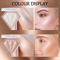 Powder Highlighters Makeup,Highly pigmented Powder Highlighter,Bronzer and Highlighter Palette,Highlighting Powder for a Radiant Finish,Silky and Shimmery Effect (Bronze)