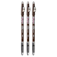 Ruby Kisses GoBrow Eyebrow Pencil, Sharpenable, Longwear, Long Lasting Eyebrow Wooden Pencil for Natural-Looking Brows 3 PACK