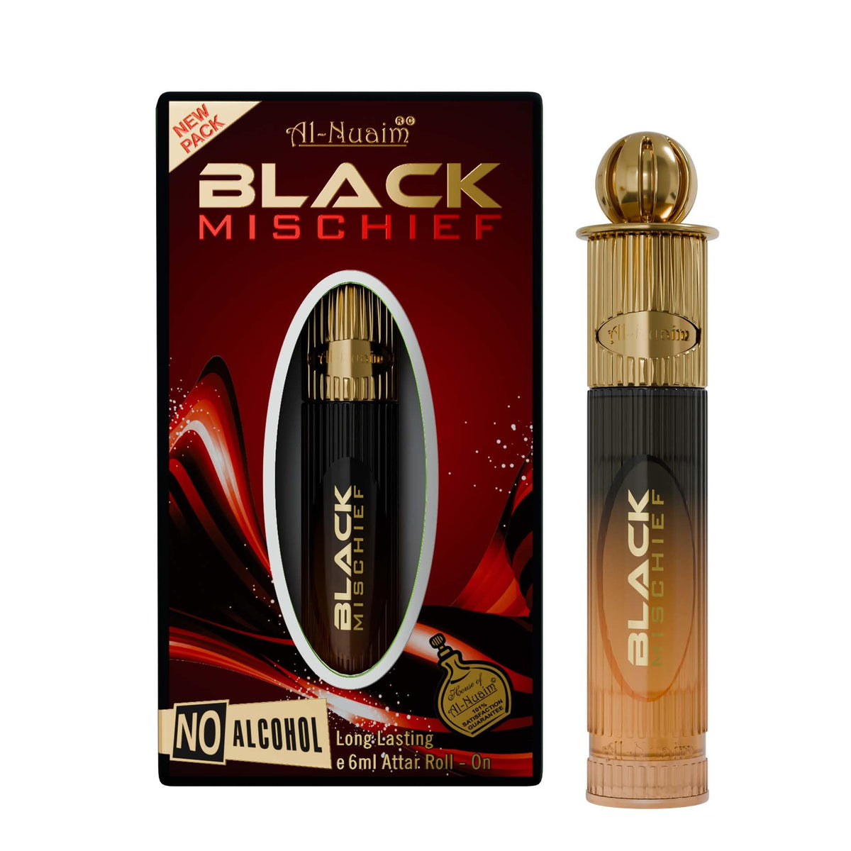 Al-Nuaim Barrel Series Black Mischief Attar Roll On for Men & Women - 6ml | Alcohol Free Fragrance