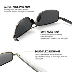 SUNGAIT Ultra Lightweight Rectangular Polarized Sunglasses UV400 Protection