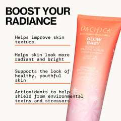 Pacifica Face Scrub - Glow Baby Super Lit Enzyme Scrub Mini, Skincare, Exfoliating Face Wash, Vitamin C, Glycolic Acid, Pore Cleaner, For Soft and Smooth Skin, Vegan, Travel Size, 1.4 fl oz (1 Count)
