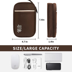 NALACAL Travel Cable Organizer Bag Pouch - Waterproof Portable All-in-One Electronic Accessories Carry Case for Cables Chargers Phones Hard Drives SD Cards