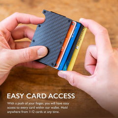 LBOYLOVE Slim Wallet For Men - Front Pocket RFID Blocking Minimalist Wallet For Men - Metal Wallet With Money Clip For Men, Minimalist Credit Card Holder(Carbon Fiber)