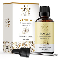 AVD ORGANICS Vanilla Essential Oil 30ml| Premium Quality Therapeutic Grade for Aromatherapy Diffuser Humidifier Relaxation Sleep Perfect Gifts | 1 fl. Oz