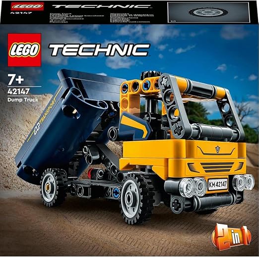 LEGO 42147 Technic Dump Truck Toy 2in1 Set, Construction Vehicle Model to Excavator Digger, Engineering Toys, Gift for Boys and Girls Aged 7 Plus