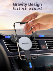 UGREEN Car Phone Holder for iPhone 16 Pro Max, Mobile Holder for the Car Air Vent Phone Holder Stand Car Auto Lock Gravity Mobile Phone Mount Ac Vent Car Mount 14/15/Series, S24/S23/S22/S21 Z Flip etc