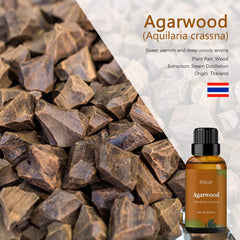 ESSLUX Agarwood Essential Oil, Aromatherapy Oils for Diffuser, Massage, Soap, Candle Making, Perfume, 30 ml