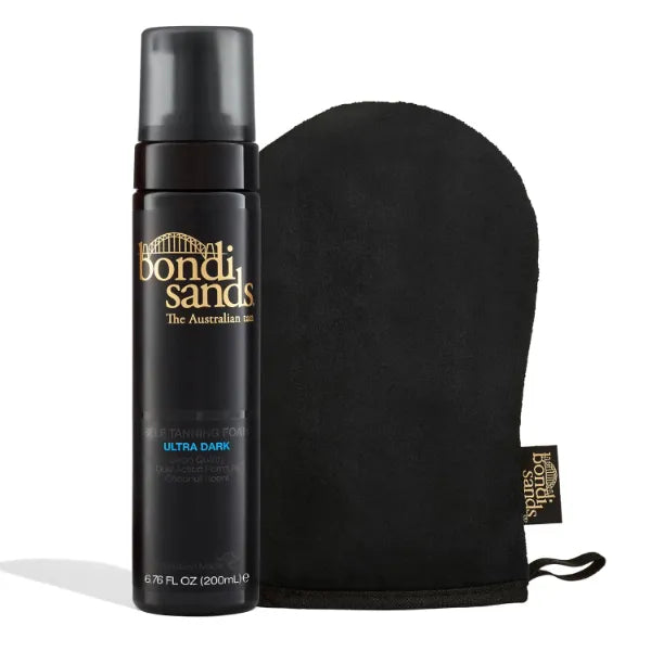Bondi Sands Ultra Dark Self Tanning Foam + Application Mitt | Includes Lightweight Sunless Foam + Reusable Mitt for a Flawless Finish