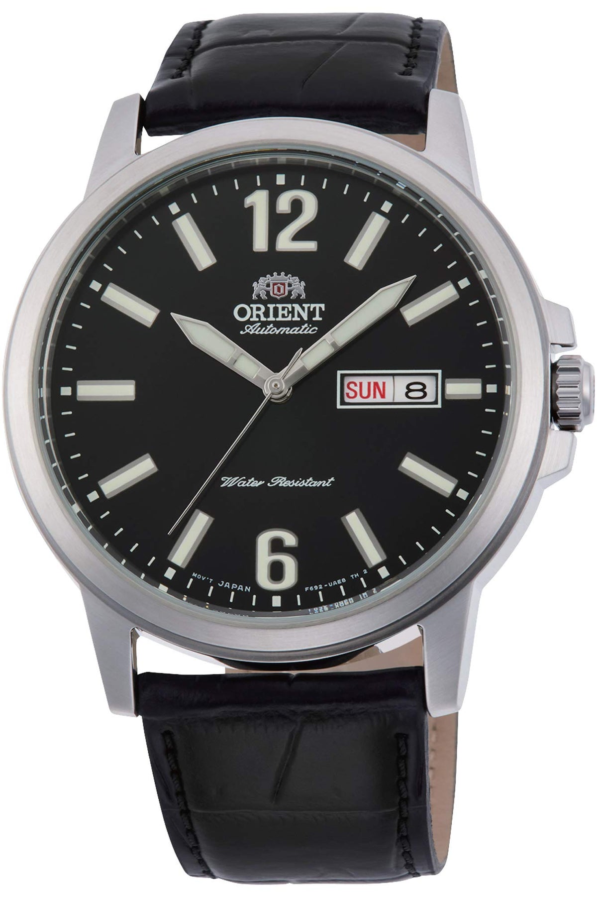 Orient RA-AA0C04B19B Camper Leather Stap Analog Automatic Watch for Men, 42 mm Case Size, Silver/Black