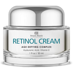 Botanic Hearth Retinol Cream for Face - Age Aging Cream Complex with Hyaluronic Acid & Vitamin E, Reduces the Appearance of Wrinkles - Day & Night Facial Moisturizer - 1 fl oz
