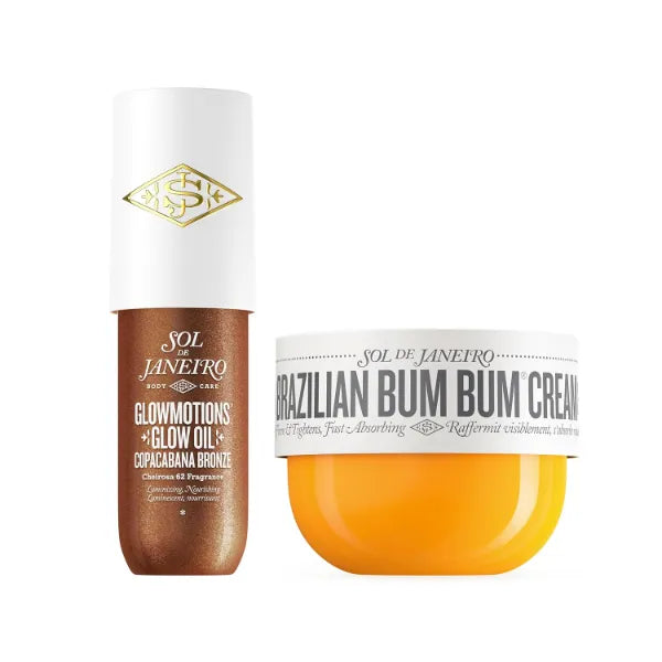 Sol de Janeiro Glow & Go Bronze Bundle | Brazilian Bum Bum Cream 8.1 fl oz. + Copacabana Bronze Glowmotions Glow Oil 2.5 fl oz