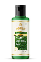 Khadi Organique Neem Face Wash for all skin types, Natural, and Vegan - 210ml