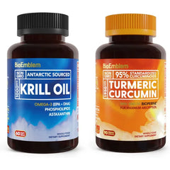 BioEmblem Antarctic Krill Oil Supplement Turmeric Curcumin Supplement with BioPerine