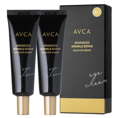 AVCA Advanced Wrinkle Repair Eye Cream Duo (2-Pack, 30ml/1.01oz Total) - K-Beauty Multi Eye Cream with Hyaluronic Acid & Vitamin C for Dark Circles, Fine Lines & Puffiness