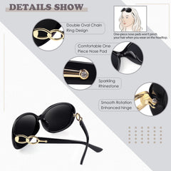Polarized Sunglasses for Women Oversized Sun Glasses Fashion Shades SUNIER S85
