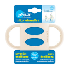 Dr. Brown's Brown s Milestones 100% Silicone Baby Bottle Handles, Narrow, Ecru, 1-Pack