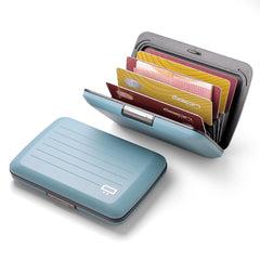 Aluminium Smart Case V2 Wallet - Metal Clasp - RFID Blocking Card Holder - Holds up to 10 Cards and Banknotes - Matt Paint Arctic Blue