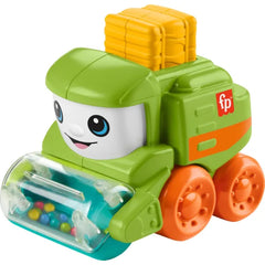 Fisher-Price Baby Toy  Dump Truck, Fire Truck and Tractor Push-Along Vehicle with Fine Motor Activities for Kids