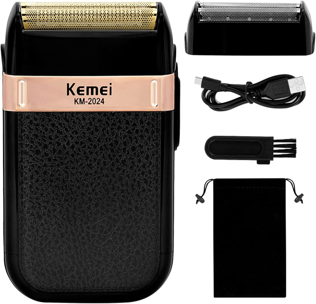 KEMEI Men's Electric Razor Waterproof Reciprocating Razor Cordless Precision Beard Trimmer Twin Blade USB Rechargeable Grooming Razors, Shaving & Hair Removal Products, KM-2024