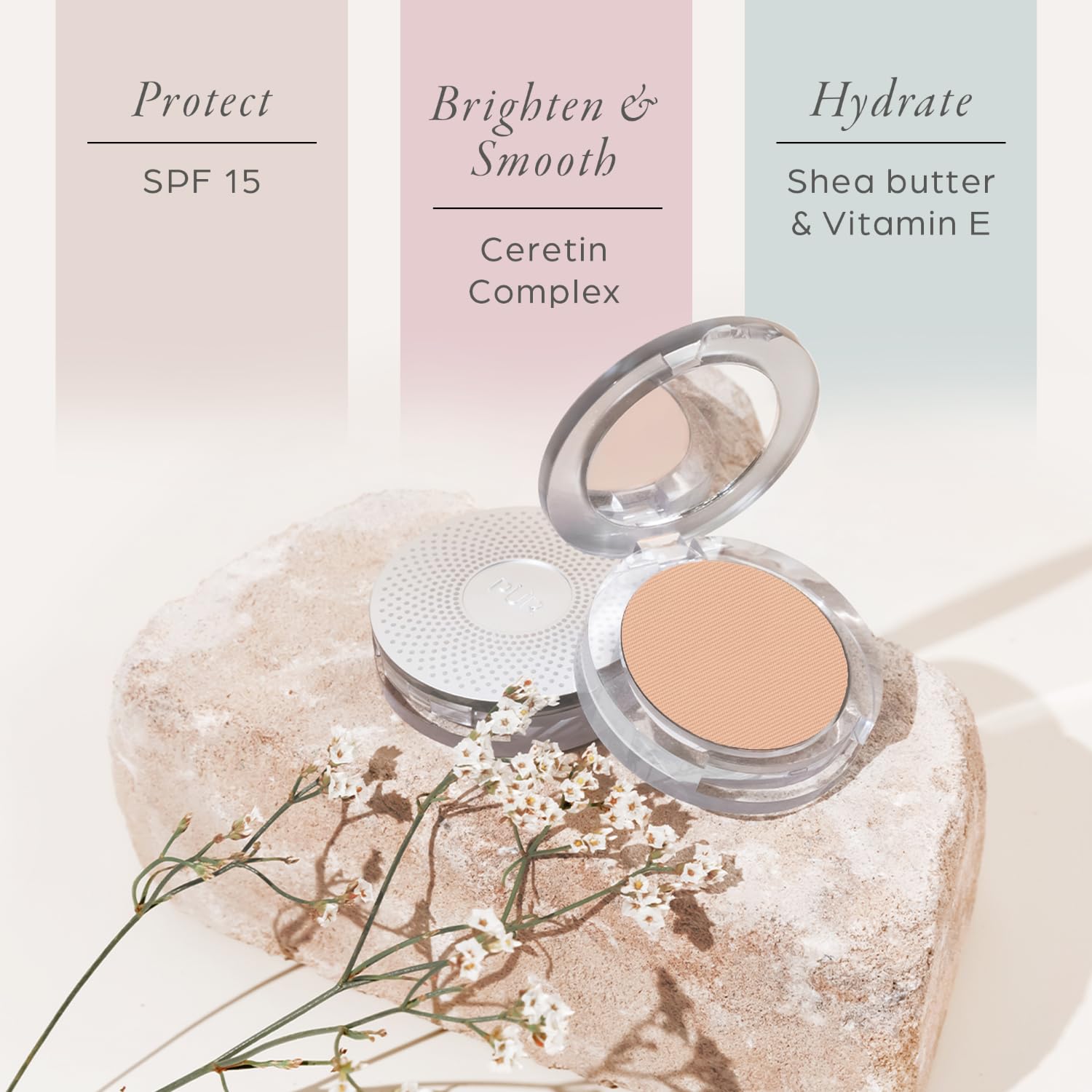 PÜR 4-in-1 Pressed Mineral Makeup SPF 15 Powder Foundation with Concealer & Finishing Powder- Medium to Full Coverage Foundation- Mineral-Based Powder- Cruelty-Free & Vegan Friendly- Linen