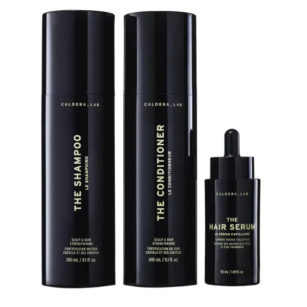 Caldera + Lab The Hair Care System | Men’s Bundle for Healthier, Fuller Hair, Scalp-Focused & Sulfate-Free – Shampoo, Conditioner & Serum Set, Dermatologically Tested
