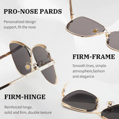 FEISEDY Womens Pilot Sunglasses Oversized Butterfly X Shape Design Cateye Cute Lady Sunglasses B2738