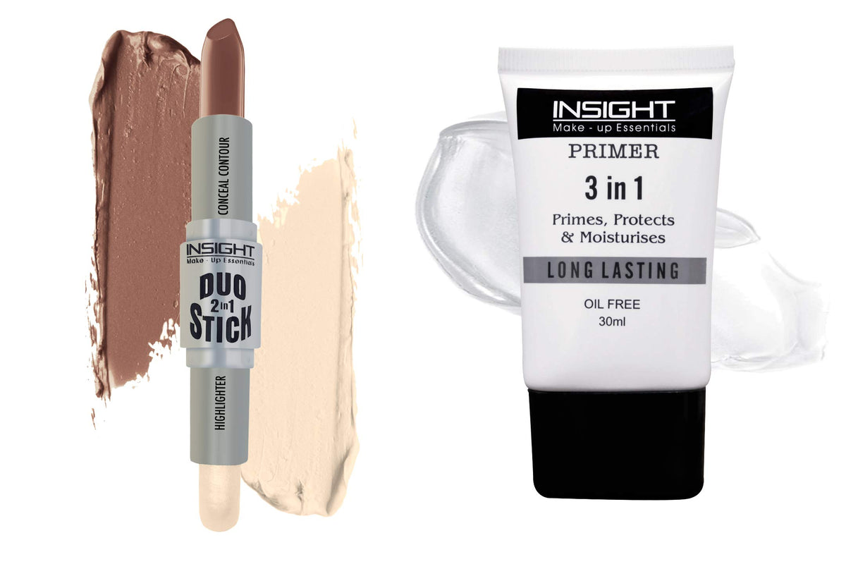 Insight Cosmetics Contour & Highlighter Duo Stick, 8.5g (Duo Stick 3 + Primer)