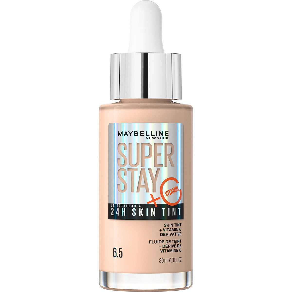 Maybelline Super Stay Skin Tint Foundation, With Vitamin C*, Foundation and Skincare, Long-Lasting up to 24H, Vegan Formula, Shade 06.5