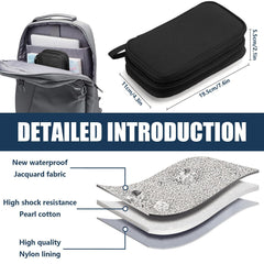 OPULENO Electronic Organizer, Travel Cable Organizer Bag with Double Layer Design, Waterproof Electronics Accessories Storage Bag for Cable, Charger, Cord, Phone, Earphone (Black)