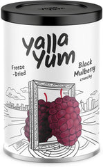 YallaYum Freeze-Dried Black Mulberry, 30g | 100% Fruit, Non-GMO, No Added Sugar, Gluten-Free,No Additives Added, Vegan, Made From 300g Fresh Fig | Healthy Snack for On-the-Go